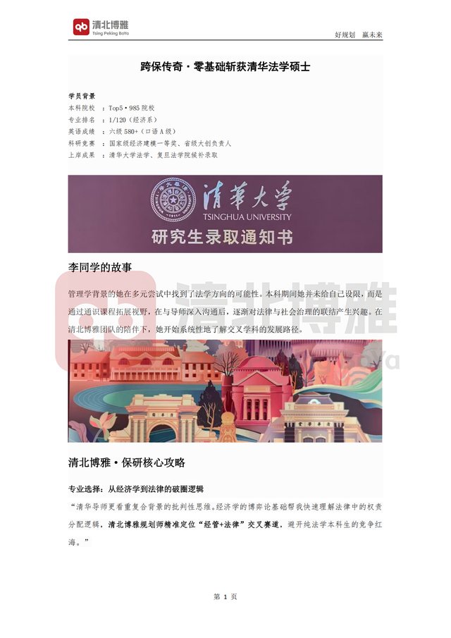 零基础跨保清华法学硕士案例材料首页